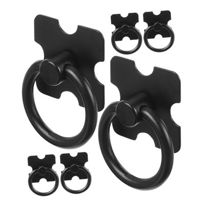 ARTIBETTER 6pcs Black Ring Handle Cabinet Knobs Easy Install Modern Style for Drawer Door