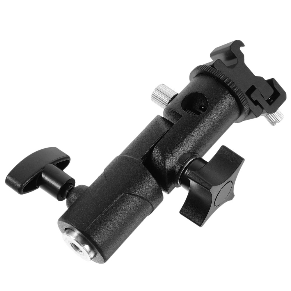 KICHOUSE Umbrella Flash Light Bracket E-Type with Joint for DSLR Camera Compatible with Led and Strobe Lights Durable and Safe Photography Equipment Holder