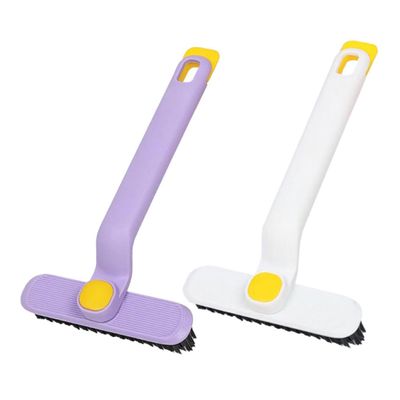 MERRYHAPY 2pcs Ergonomic Handle Window Track Cleaning Brush Groove Gap Scrub Brush for Bathroom Kitchen