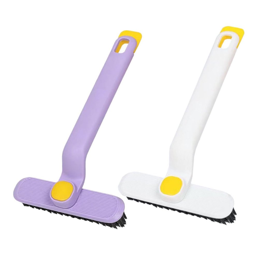 MERRYHAPY 2pcs Ergonomic Handle Window Track Cleaning Brush Groove Gap Scrub Brush for Bathroom Kitchen
