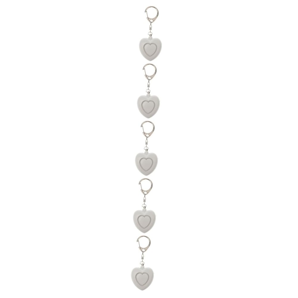 KONTONTY 5pcs Heart-Shaped Personal Alarm with Led Light Easy to Use for Seniors Women and Outdoor Activities Self- Device for Emergencies