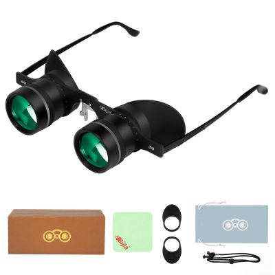 BIJIA 3X Opera Binocular Glasses, Hands-Free Lazy Glasses Binoculars Lightweight for Fishing, Bird Watching, TV, Sports, Concerts, Theater and Sightseeing, for Adults Men Women(Upgraded HD Green Film)