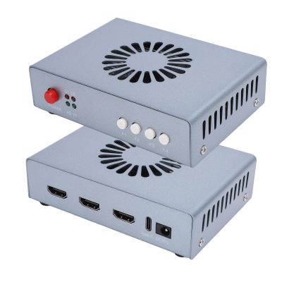 DMA Fuser Combiner Display Overlay 2K 144Hz Adapter, HD Multimedia Interface Synthesizer, for Financial Trading Rooms, Bank Data Centers, Video Conferencing (US Plug)