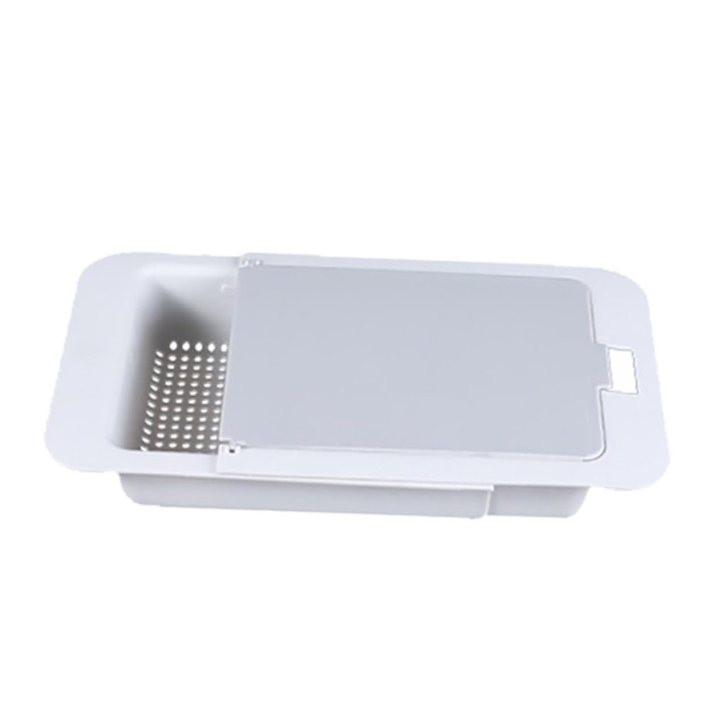 FUNOMOCYA Kitchen Vegetable Storage Basket Retractable Drain Basket Sink Drain Board Pp Material Practical