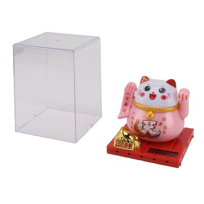 Solar Powered Lucky Cat, Lucky Cat to Feel Good, Bright Colors, Solar Powered Waving Cat, Lucky Cat to Feel Good for Your Desk At Home (S)