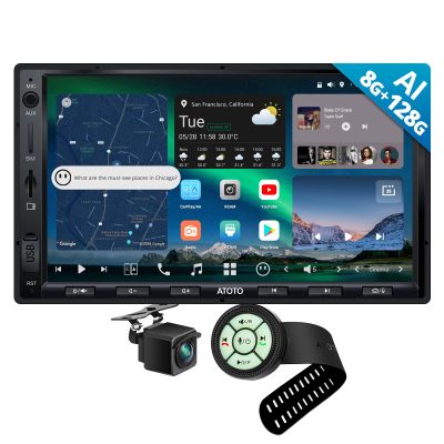 ATOTOZONE AC-44F60 Watchband Style Multifunctional Wireless Remote,for X10G2A7E-R2,7inch AI Android in-Dash Navigation, 8G+128G Audio Double Din Car Stereo, 4G LTE, Wireless CPAA,with Backup Cam