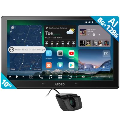 ATOTOZONE AC-FHD02DV FHD 1080P On-Dash DVR Camera,for X10G211E,10 inch QLED AI Android Car Stereo, 8G+128G Double Din Radio, Wireless Carplay & Android Auto, 4G LTE