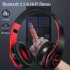 Bluetooth Headphones, Chat- Comfortable Over Ear Stereo Headphones,7 Breathing Led Lights up, Wireless Headset for Adult Teen Kid for Phone/Samsung/Pad/PC/Android/Laptop/TV (Red) view 2