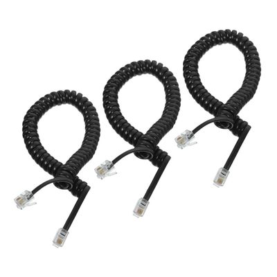 KONTONTY 3pcs Telephone Cord Coiled Phone Cable for Landline Use Durable and Easy to Install Compatible with Various Devices Stable Signal Transmission