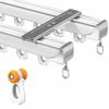 Aluminium Curtain Rail Ceiling Track Heavy Duty Double Conjoined Curtain Track Set Ceiling Mount for Office Home Bathroom Hospital Curtain Track(White,40inch) view 1