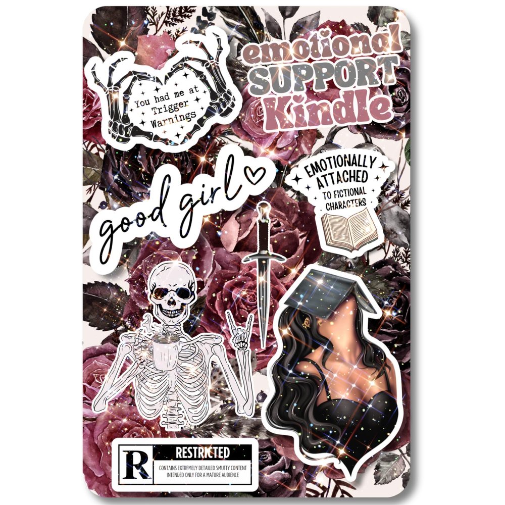 Clear Back Cover Insert for Kindle | Kindle Insert for Clear Case | Booktok Bookish Kindle Stickers Insert | Kindle Accessories | Dark Romance Book Gifts for Women (Kindle Paperwhite 11th Generation)