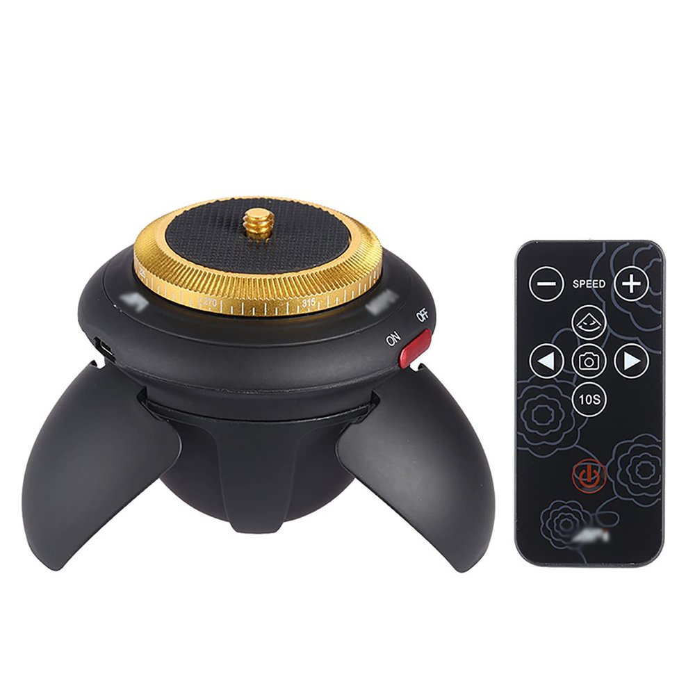 72mm Tripod Ball Head, Auto Motorized Rotating Panoramic Head with Remote Control and 1/4" Screw Thread Mount, 360 Panoramic Rotating Panoramic Shooting, 500g Load Bearing for Smartphone Cameras