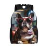 DJUETRUI Backpack for Men Women Lightweight Travel Backpack French Bulldog Wearing Sunglasses Carry On Backpack Laptop Backpack Casual Daypack view 1