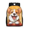 DJUETRUI Backpack for Men Women Lightweight Travel Backpack Cute corgi dog Carry On Backpack Laptop Backpack Casual Daypack view 1