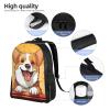 DJUETRUI Backpack for Men Women Lightweight Travel Backpack Cute corgi dog Carry On Backpack Laptop Backpack Casual Daypack view 3