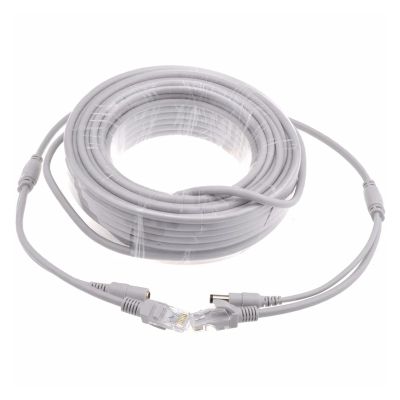 ACGTUY Network Cable Power Supply Two in ON/E Ethernet Cable 5M/10M/20M/30M RJ45 Extension Cable RJ45+DC Compatible with The IP Camera(10M)