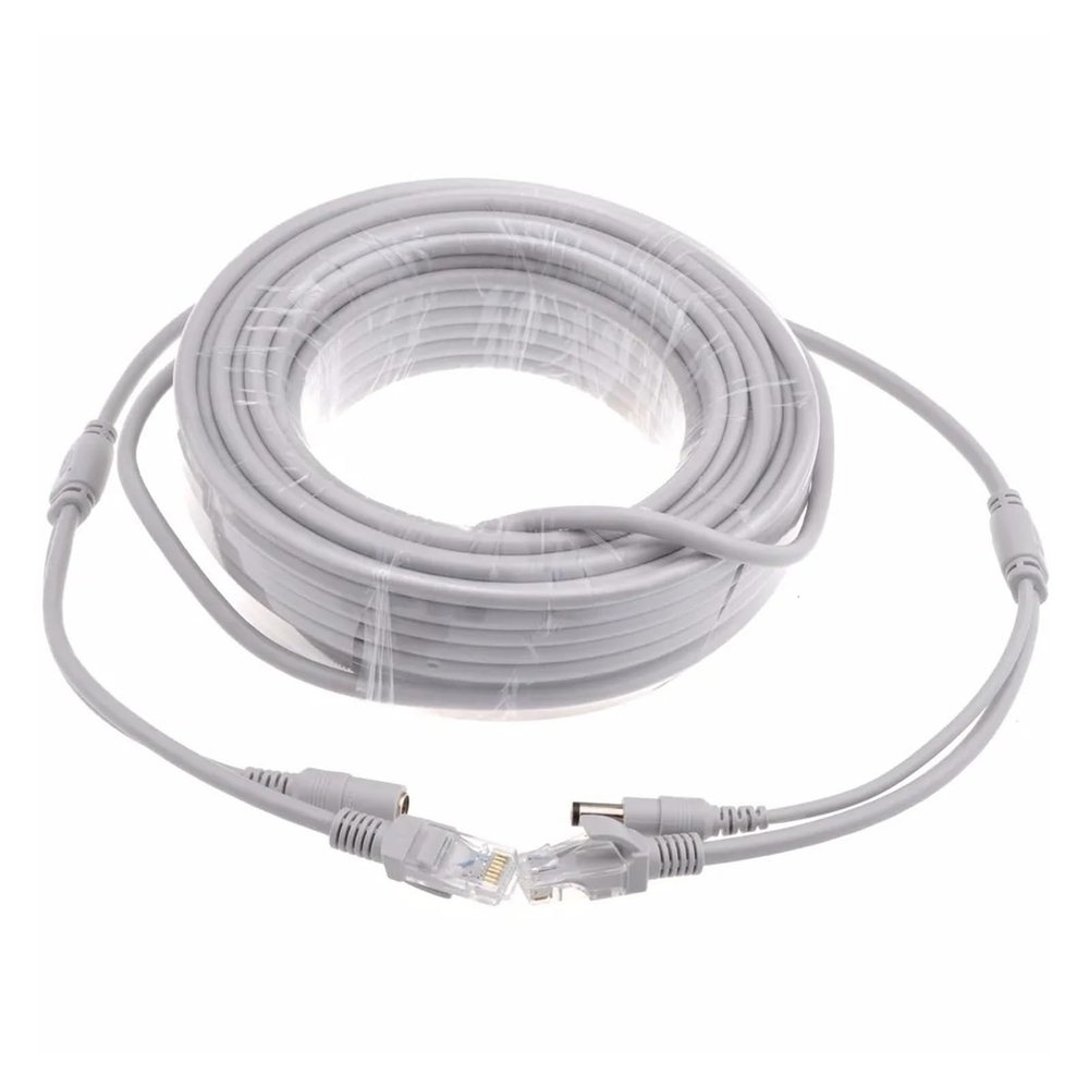 ACGTUY Network Cable Power Supply Two in ON/E Ethernet Cable 5M/10M/20M/30M RJ45 Extension Cable RJ45+DC Compatible with The IP Camera(10M)