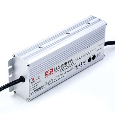 DrapeMania HLG-320H-48A LED Driver: 320W, 48V/6.7A, IP65 Waterproof, 95% Efficiency, Flicker-Free, Dimmable, Wide Input (90-305VAC), UL/CE - for Demanding Lighting Projects