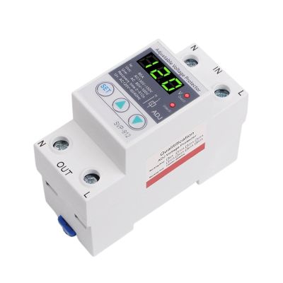 DCZPWKMLX Household 40A 63A 80A Adjustable Surge Protector Over Under Voltage Protector Relay 110V 120V Automatic Transfer Switch(40A)