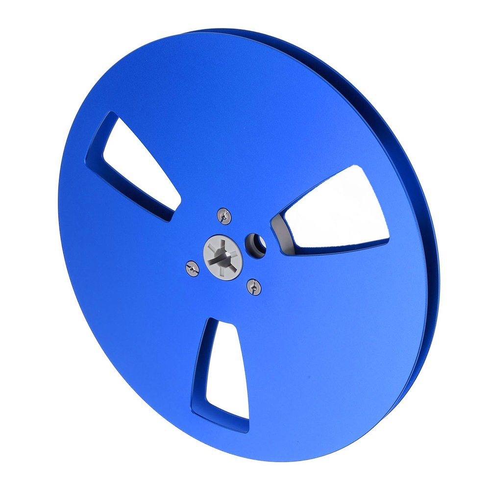 1/4 7 Inch Empty Tape Reel, Aluminum Alloy Universal Open Reel Sound Tape Empty Reel, Recording Takeup Reel with 3 Hole, for Reel to Reel for TEAC for Revox Studer (Blue)