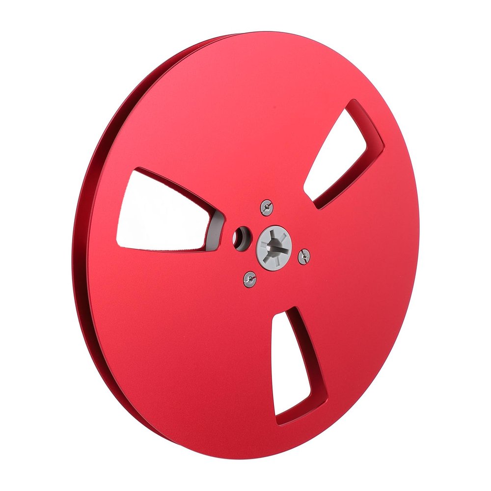 1/4 7 Inch Empty Tape Reel, Aluminum Alloy Universal Open Reel Sound Tape Empty Reel, Recording Takeup Reel with 3 Hole, for Reel to Reel for TEAC for Studer (Red)