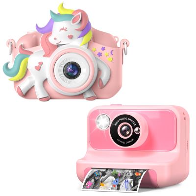 Kids Camera Instant Print, Kids Camera 1080P HD Video Digital Camera, Birthday Gifts Toys for Girls and Boys for 3-12 Years Old, Toddler Camera with Print Paper & 32G Card