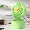 SASKATE Handheld Mini Fan, Kids Small Portable Fan, USB Rechargeable Desktop Silent Cooling(Green Flower Shape) view 3
