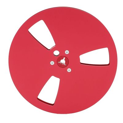 1/4 7 Inch Empty Tape Reel, Aluminum Alloy Universal Open Reel Sound Tape Empty Reel, 3 Hole Empty Take Up Reel Opening Machine Parts for Reel to Reel for Studer (Red)