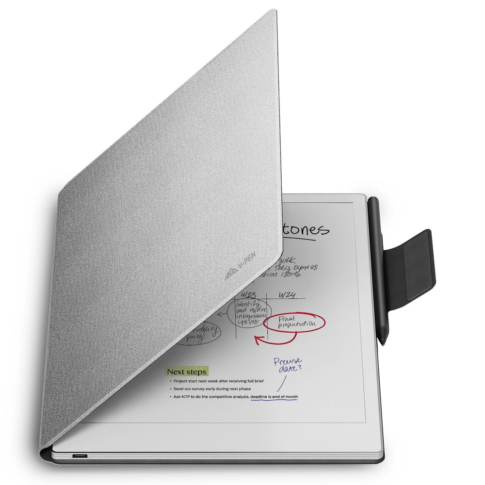 [2024] Remarkable Paper Pro Case 11.8 Inches - Premium Grey PU Leather Protective Folio - Durable, Sleek Sleeve Smart Cover with Auto Sleep/Wake & Magnetic Closure