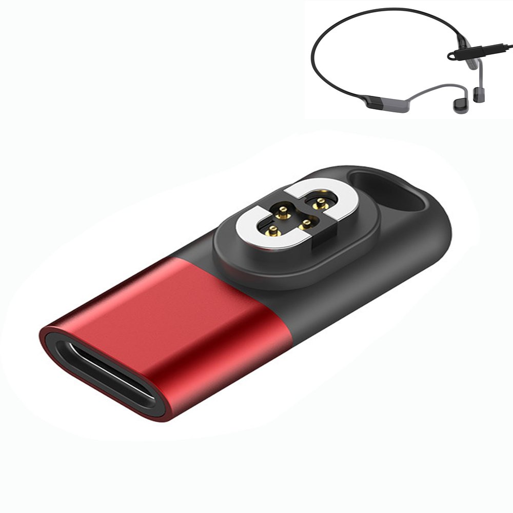 (1 Pack) Compatible for SHOKZ OpenSwim Pro S710 Type-C Magnetic Charger Adapter,Without Charger Cable,Red