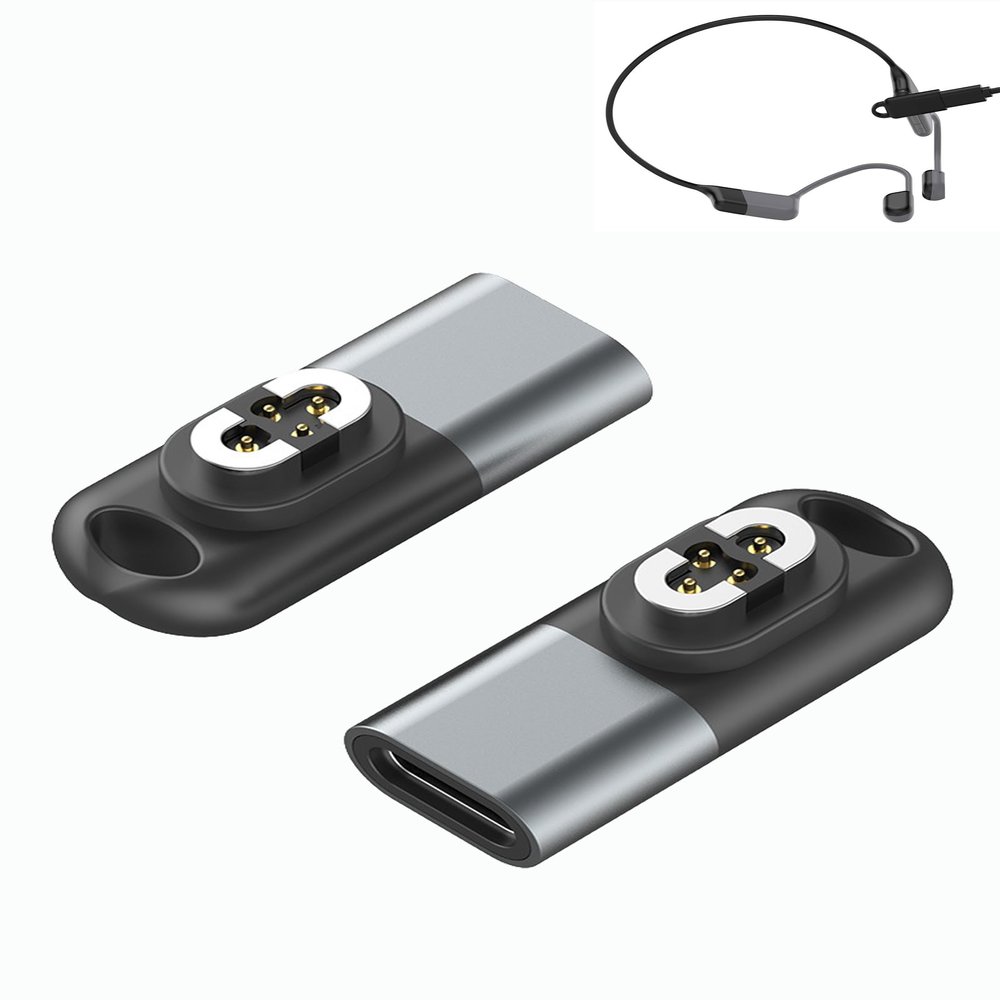 (2 Pack) Compatible for SHOKZ OpenSwim Pro S710 Type-C Magnetic Charger Adapter,Without Charger Cable,Grey
