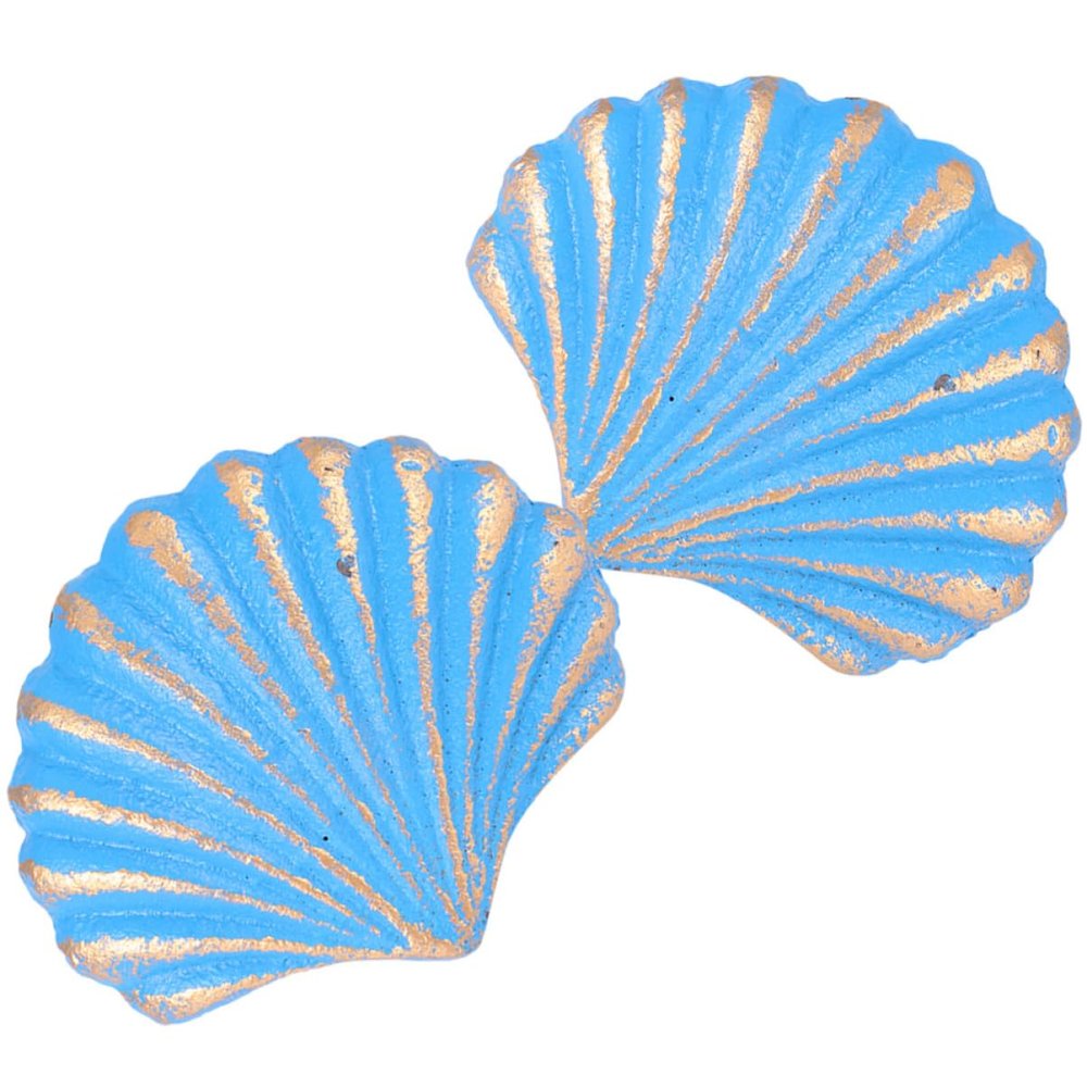 RORPOIR 2pcs Shell Shaped Vintage Drawer Pulls Ocean Theme Cabinet Handles for Dressers and Cupboards Decorative Iron Knobs with Delicate Texture for Boy Girl's Rooms and Coastal Decor
