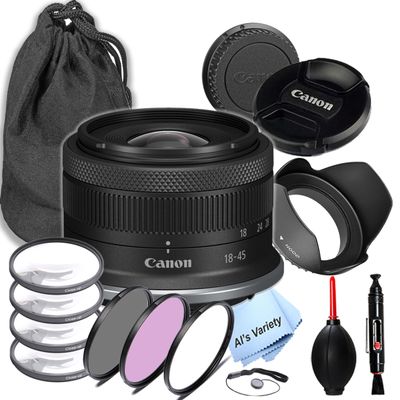 Canon RF-S 18-45mm f/4.5-6.3 is STM Lens (Canon RF),3 Piece Filter Kit, 4 Piece Macro Kit, Lens Pouch,Hood and More (15pc) (Renewed)