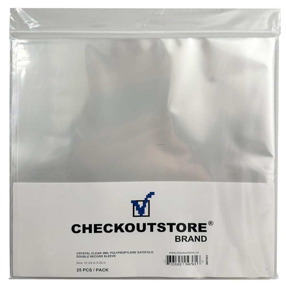 CheckOutStore Clear Plastic OPP for 12" LP Vinyl Gatefold Double Record Album Covers (Outer Sleeves) (Pack of 2000)