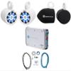 Audiosavings Bundle: (2) Kicker 51KM604WL Marine Speakers Bundle with (2) Rockville MAC65W Speaker Pod Enclosures & RMWK4 Marine Amp Wiring kit, (2) RWBC Neoprene Covers, RXM-T1 Marine Amp (8 Items) view 1