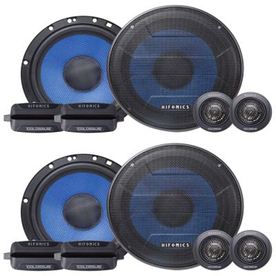 Audiosavings Bundle: Pair Hifonics HCC65C 6.5" 150w Component Car Audio Speakers w/Aluminum Tweeters (4 Items)