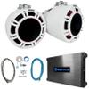 Audiosavings Bundle: Pair Kicker 47KMFC9W 9" Marine Tower Speakers Bundle with Rockville DBM25 1400 Watt Marine Amplifier & Rockville RMWK4 Marine Amplifier Install Wire Kit (4 Items) view 1