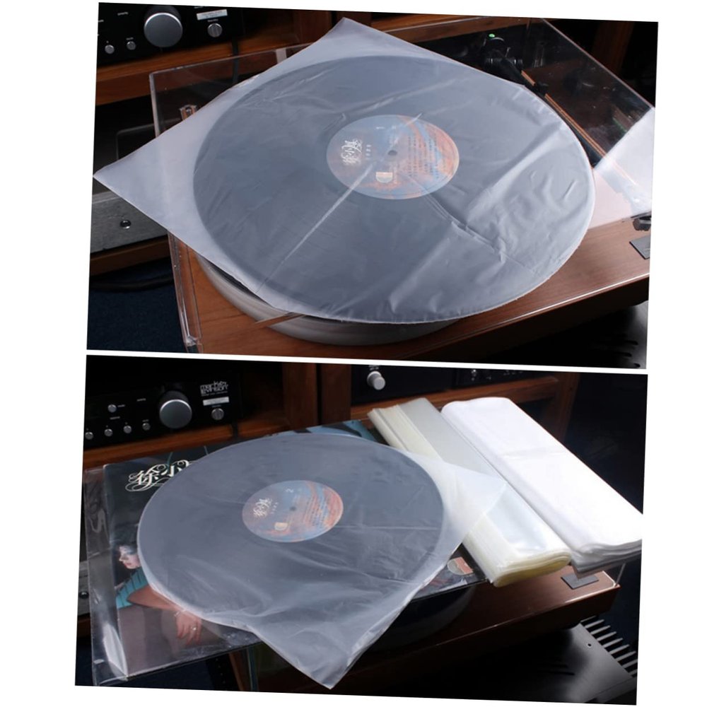 CAXUSD 50pcs Clear Cd Sleeves Durable Cd Protectors for Discs Design Reduces Scratches and Data Corruption and Organization