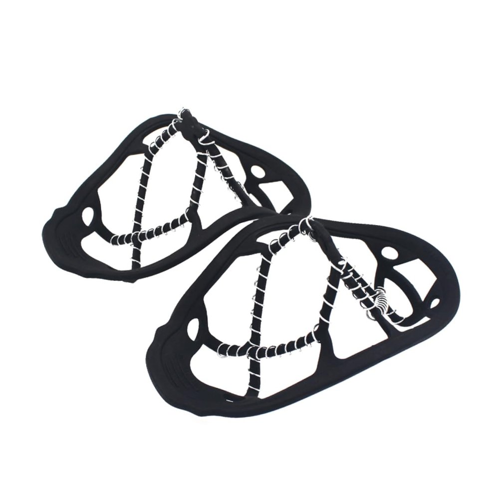 OATIPHO Outdoor Ice Snow Crampons Shoe Cover Anti-Skid Traction Cleats for Hiking Climbing and Camping Fits Lightweight Easy to Clean Black