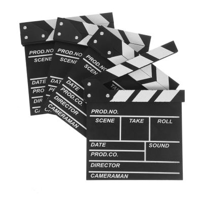 VILLFUL 4pcs Wooden Movie Clapperboard Directors Board Portable and Easy to Write for Film Students and Enthusiasts