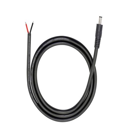 FENGHAISHUN DC5.5mm x 2.5mm Adaptor Power Pigtails Cable DC5525 Male Plug to Bare Wire Open End Power Supply Repair Cord 16AWG Barrel Connector Pigtail for Security Camera DVR LED Black 1m/3FT
