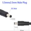 FENGHAISHUN DC5.5mm x 2.5mm Adaptor Power Pigtails Cable DC5525 Male Plug to Bare Wire Open End Power Supply Repair Cord 16AWG Barrel Connector Pigtail for Security Camera DVR LED Black 1m/3FT view 3