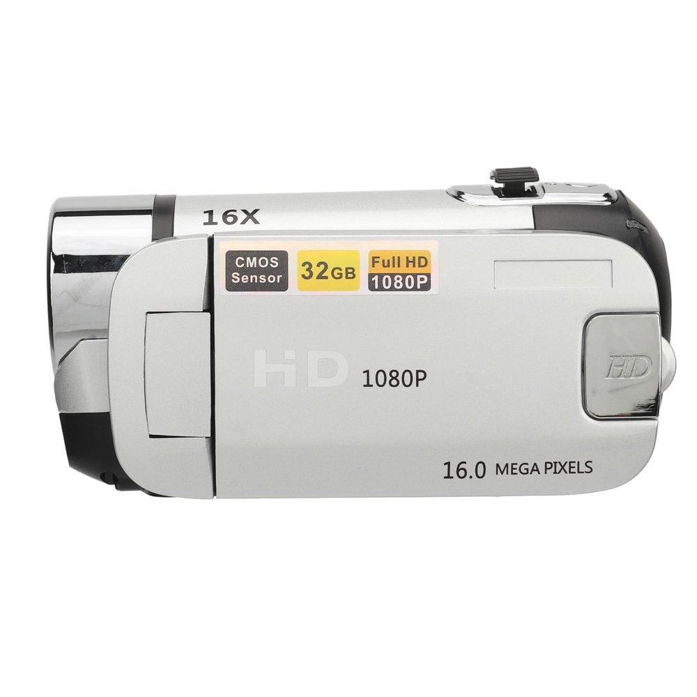 16MP Digital Camera, Electronic Shutter USB Port Connection 16X Zoom 1080P Resolution Video Camera Recorder with Fill Light for Travel Wedding Recording (Silver)