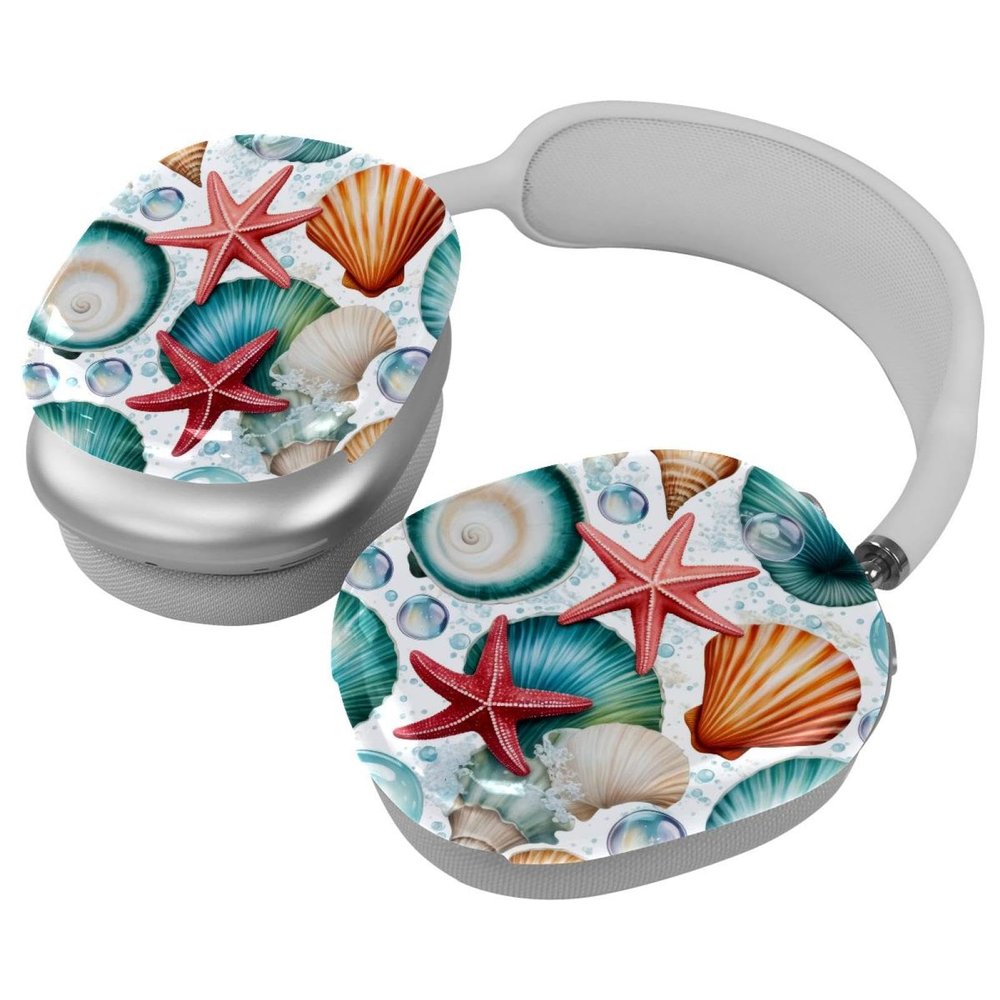 Case Cover for AirPods Max Headphones, Soft PBT Ear Cups Cover/Protective Case for AirPods Max, Accessories Protector Cover, Seashell Coral Starfish
