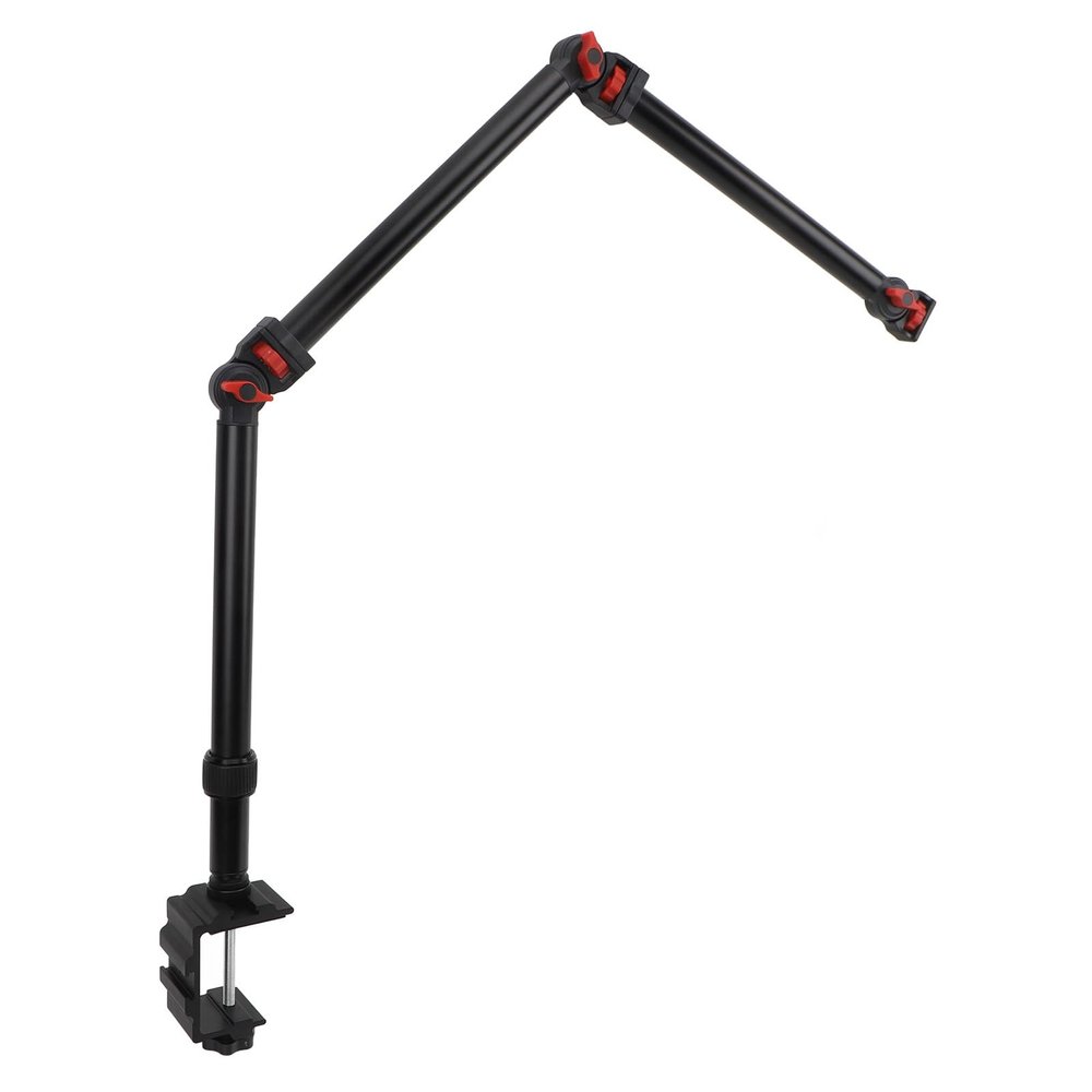 Camera Arm Clamp Mount, 1/4in Screw Hole Extendable Clamp Camera Desk Mount 3 Section High Precision Flexible for Projector