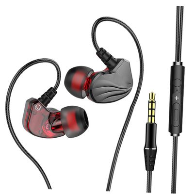 BELLIFFY in-Ear Wired Earbuds with Subwoofer Bass Ergonomic Fit for Running and Gaming Connector in-line Mic for Phone and Tablet Gunmetal Grey