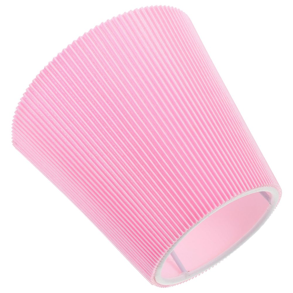 WHAMVOX Cloth Art Fabric Lamp Shade Replacement for Bedside and Desk Lamps Compatible Pink Pleated Design for Decor