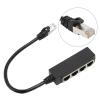 Estink RJ45 Ethernet Splitter Cable, Black 4 x RJ45 Net Port, Ethernet Cable Splitter ABS PCB, for Laptop, Computer, Router, Switch view 3