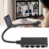 Estink RJ45 Ethernet Splitter Cable, Black 4 x RJ45 Net Port, Ethernet Cable Splitter ABS PCB, for Laptop, Computer, Router, Switch view 4
