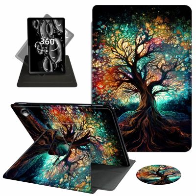 ACWDMKH for Amazon Fire Max 11 Tablet Case,(13th Generation, 2023 Release) 360 Degree Rotating Swivel PU Leather Stand Flip Folio Cover with Auto Wake/Sleep Case for Fire Max 11,Colorful Tree